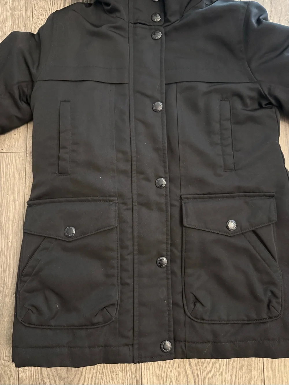 Gap Kids Black Cold Control Ultra Max Primaloft Storm Cuff Fur Hood Size Small